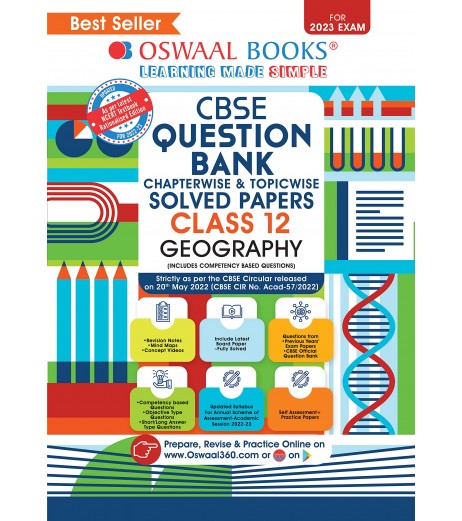 Oswaal CBSE Question Bank Class 12 Geography Chapter Wise and Topic Wise | Latest Edition CBSE Class 12 - SchoolChamp.net
